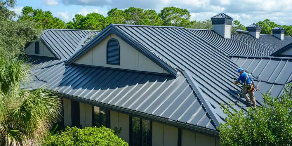 Installing Premium Standing-seam Metal Roof Replacement